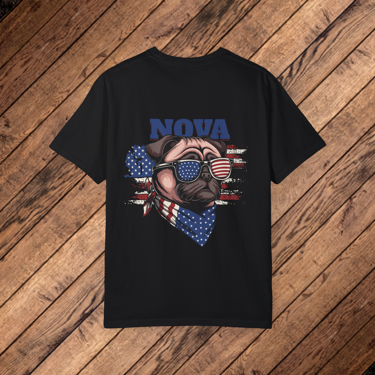 NOVA Patriotic Pug Tee Shirt