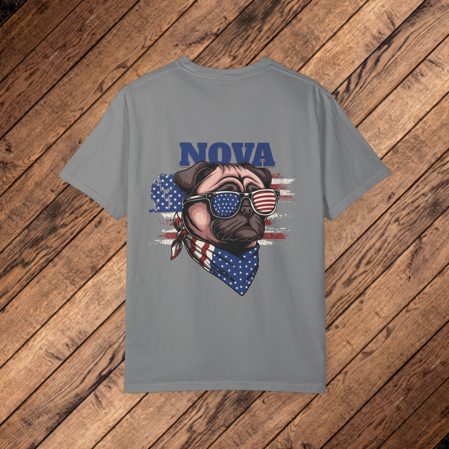 NOVA Patriotic Pug Tee Shirt