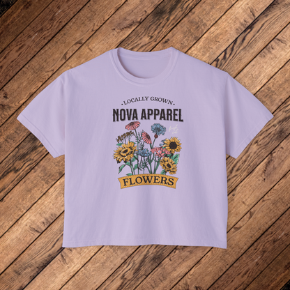 NOVA Women's Flower Boxy Tee